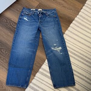 Universal Threads, Size 12, Distressed Mid Rise 90’s Baggy Blue Jeans